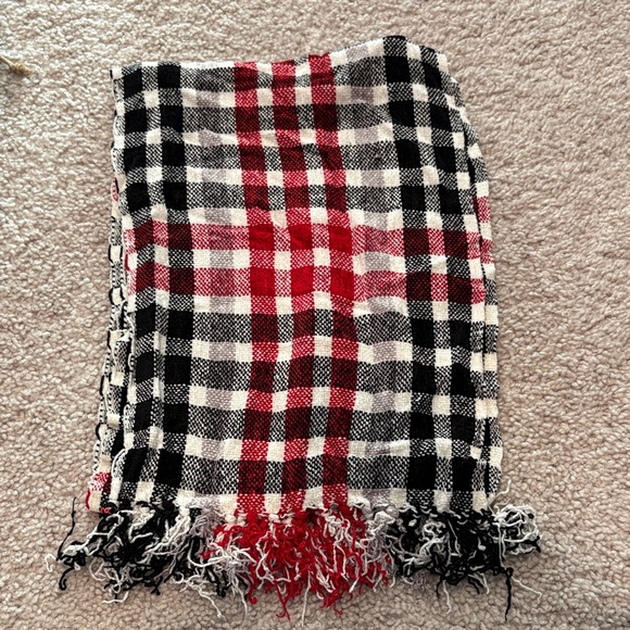 Accessories - Plaid Fringe Scarf